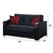 Loveseat sofa bed in black leatherette by Empire Furniture USA additional picture 2