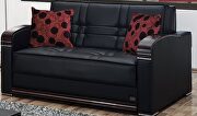 Loveseat sofa bed in black leatherette by Empire Furniture USA additional picture 4