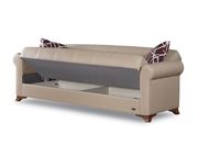 Modern convertible sofa/ sofa bed in beige w/ storage additional photo 4 of 8