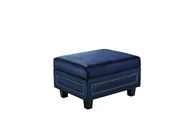 Modern 2pcs navy sectional w/ nailhead trim by Meridian additional picture 4