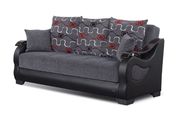 Dark gray / black fabric storage sofa bed additional photo 2 of 6