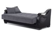 Dark gray / black fabric storage sofa bed additional photo 5 of 6