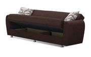 Chocolate brown fabric storage sofa / sofa bed additional photo 4 of 7
