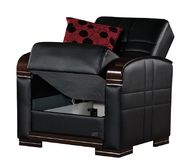 Black leatherette convertible sofa w/ storage by Empire Furniture USA additional picture 9
