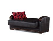 Black leatherette convertible loveseat additional photo 3 of 2