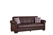 Bycast convertible leather sofa w/ storage in brown by Empire Furniture USA additional picture 2
