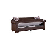 Bycast convertible leather sofa w/ storage in brown by Empire Furniture USA additional picture 3
