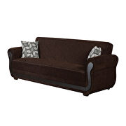 Wood accents coffee brown sofa / sofa bed additional photo 2 of 5