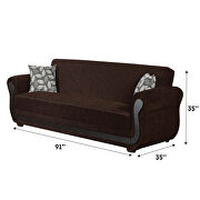 Wood accents coffee brown sofa / sofa bed additional photo 3 of 5