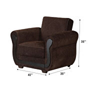 Wood accents coffee brown chair by Empire Furniture USA additional picture 2