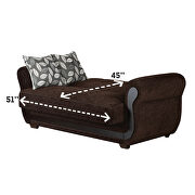 Wood accents coffee brown loveseat additional photo 3 of 2