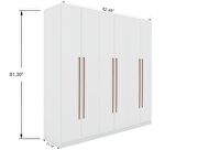 Modern freestanding wardrobe armoire closet in white by Manhattan Comfort additional picture 4