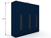 Modern freestanding wardrobe armoire closet in tatiana midnight blue additional photo 4 of 11
