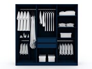 Modern freestanding wardrobe armoire closet in tatiana midnight blue additional photo 5 of 11