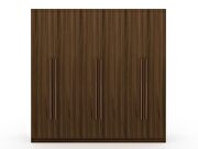 Modern freestanding wardrobe armoire closet in brown additional photo 2 of 11