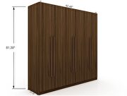 Modern freestanding wardrobe armoire closet in brown additional photo 4 of 11