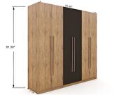 Modern freestanding wardrobe armoire closet in nature and textured gray additional photo 5 of 12