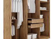 Modern freestanding wardrobe armoire closet in nature and textured gray by Manhattan Comfort additional picture 6