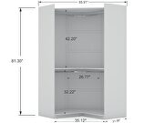 Modern open corner closet with 2 hanging rods in white by Manhattan Comfort additional picture 3