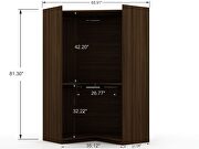 Modern open corner closet with 2 hanging rods in brown additional photo 3 of 5