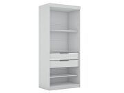 Open 1 sectional modern armoire wardrobe closet with 2 drawers in white by Manhattan Comfort additional picture 6
