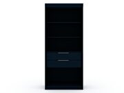 Open 1 sectional modern armoire wardrobe closet with 2 drawers in tatiana midnight blue by Manhattan Comfort additional picture 2