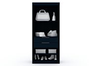 Open 1 sectional modern armoire wardrobe closet with 2 drawers in tatiana midnight blue by Manhattan Comfort additional picture 4
