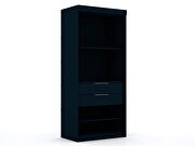 Open 1 sectional modern armoire wardrobe closet with 2 drawers in tatiana midnight blue by Manhattan Comfort additional picture 6