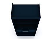 Open 1 sectional modern armoire wardrobe closet with 2 drawers in tatiana midnight blue by Manhattan Comfort additional picture 8