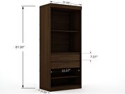 Open 1 sectional modern armoire wardrobe closet with 2 drawers in brown by Manhattan Comfort additional picture 3