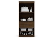 Open 1 sectional modern armoire wardrobe closet with 2 drawers in brown by Manhattan Comfort additional picture 5