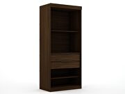 Open 1 sectional modern armoire wardrobe closet with 2 drawers in brown by Manhattan Comfort additional picture 6