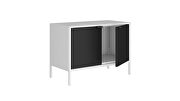 Low 27.55 wide TV stand cabinet in white and black by Manhattan Comfort additional picture 4