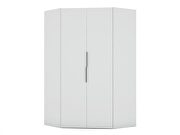 2.0 modern corner wardrobe closet with 2 hanging rods in white additional photo 2 of 9