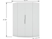 2.0 modern corner wardrobe closet with 2 hanging rods in white by Manhattan Comfort additional picture 3