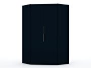 2.0 modern corner wardrobe closet with 2 hanging rods in tatiana midnight blue by Manhattan Comfort additional picture 2