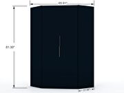 2.0 modern corner wardrobe closet with 2 hanging rods in tatiana midnight blue by Manhattan Comfort additional picture 4
