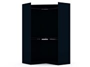 2.0 modern corner wardrobe closet with 2 hanging rods in tatiana midnight blue by Manhattan Comfort additional picture 10