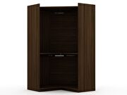2.0 modern corner wardrobe closet with 2 hanging rods in brown by Manhattan Comfort additional picture 9
