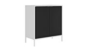 Double wide 29.92 high cabinet in white and black by Manhattan Comfort additional picture 2