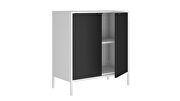 Double wide 29.92 high cabinet in white and black by Manhattan Comfort additional picture 4