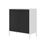 Double wide 29.92 high cabinet in white and black by Manhattan Comfort additional picture 5