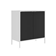 Double wide 29.92 high cabinet in white and black by Manhattan Comfort additional picture 6