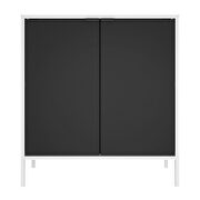 Double wide 29.92 high cabinet in white and black by Manhattan Comfort additional picture 7