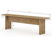 67.91 rustic country dining bench in nature by Manhattan Comfort additional picture 3