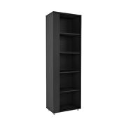 Mid-century- modern bookcase with 5 shelves in black additional photo 4 of 8