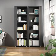Mid-century- modern bookcase with 5 shelves in black by Manhattan Comfort additional picture 8