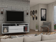 62.99 tv stand with metal legs and 2 drawers in white by Manhattan Comfort additional picture 11