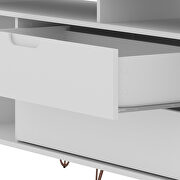 62.99 tv stand with metal legs and 2 drawers in white by Manhattan Comfort additional picture 7