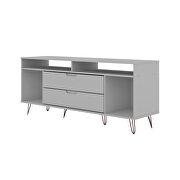 62.99 tv stand with metal legs and 2 drawers in white by Manhattan Comfort additional picture 8